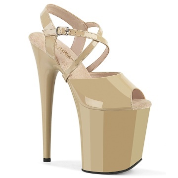 Pleaser FLAMINGO-824 Cream Pat/Cream