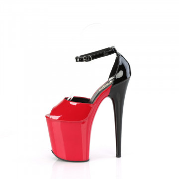 Pleaser FLAMINGO-868 Red-Blk Pat/Red-Blk