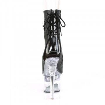 Pleaser FLASHDANCE-1018-7 Blk Faux Leather/Clr