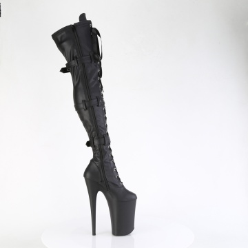Pleaser INFINITY-3028 Blk Str Faux Le/Blk Matte - Img 5