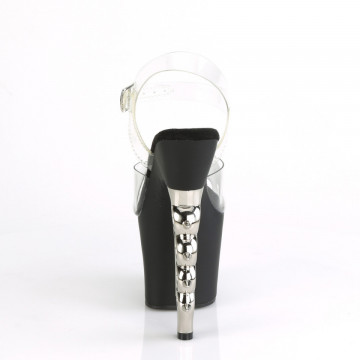 Pleaser IRONGRIP-708 Clr/Blk Matte-Slv 5us 35eu