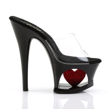 Pleaser MOON-701HRS Clr/Blk-Red