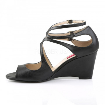 Pleaser Pink Label KIMBERLY-04 Blk Faux Leather