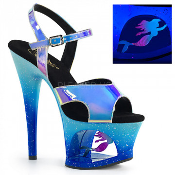 Pleaser Platform Shoes MOON711MER/BLU/M