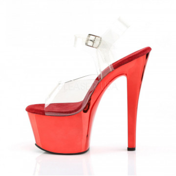 Pleaser SKY-308 Clr/Red Chrome