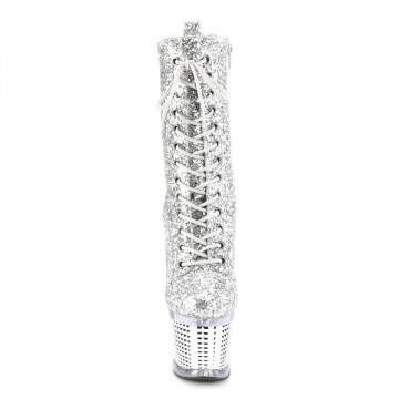 Pleaser SPECTATOR-1040G Slv Glitter/Clr-Slv Chrome