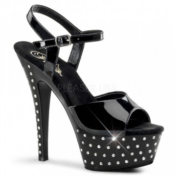Pleaser STARDUST-609 Blk Pat/Blk