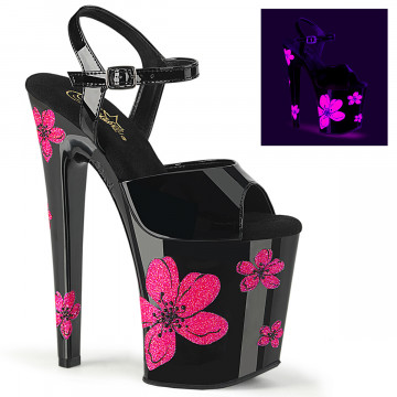 Pleaser XTREME-809HB Blk Pat/Blk-Neon Pink
