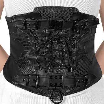 Demonia Cult DA-310-SM Blk Str Faux Leather