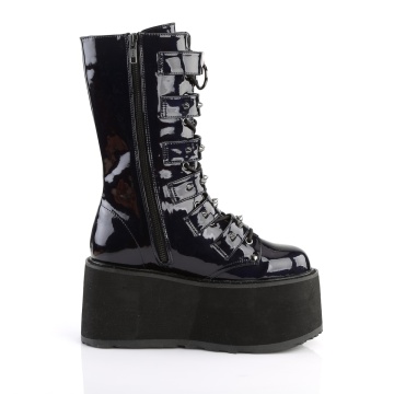 Demonia Cult DAMNED-225 Blk Hologram Vegan Leather