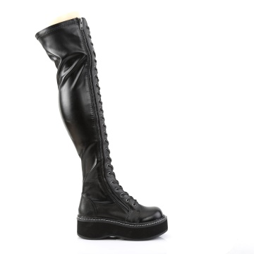 Demonia Cult EMILY-375 Blk Str Vegan Leather