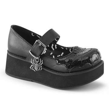 Demonia Cult SPRITE-05 Blk Vegan Leather-Blk Pat