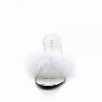 Fabulicious AMOUR-03 Wht Pu-Fur