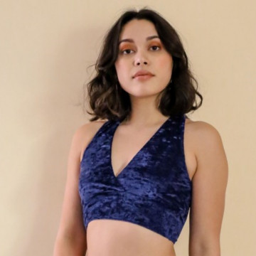 MADEMOISELLE SPIN - JEANNE TOP MIDNIGHT VELVET subito