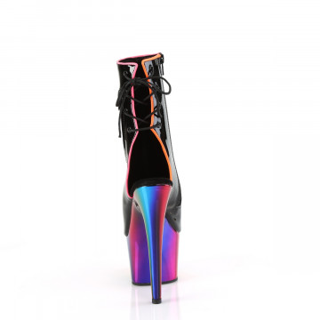 Pleaser ADORE-1018RC-02 Blk Pat/Rainbow Chrome