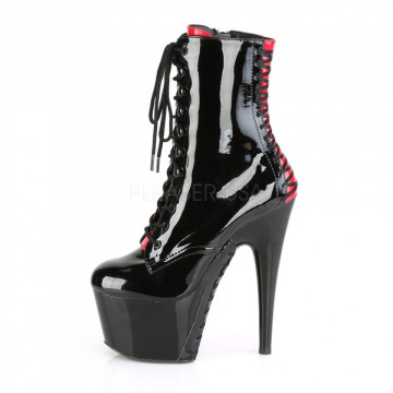 Pleaser ADORE-1020FH Blk-Red Pat/Blk-Red