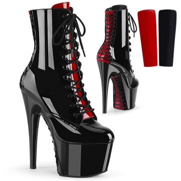Pleaser ADORE-1020FH Blk-Red Pat/Blk-Red