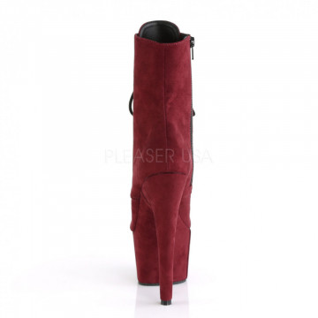 Pleaser ADORE-1020FS Burgundy Faux Suede/Burgundy Faux Suede