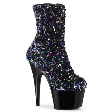 Pleaser ADORE-1042SQ Blk Multi Sequins/Blk