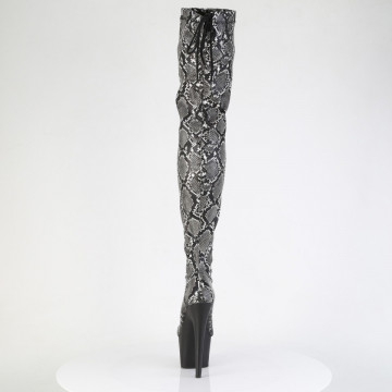 Pleaser ADORE-3008SP-BT Grey-Blk Snake Print/Blk Matte