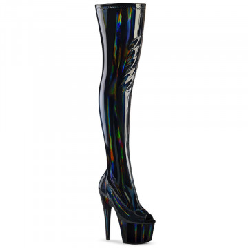 Pleaser ADORE-3011HWR Blk Str. Holo/Blk Holo