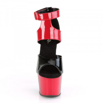 Pleaser ADORE-700-16 Blk-Red Pat/Red-Blk