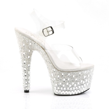 Pleaser ADORE-708MR-5 Clr/Wht-Slv