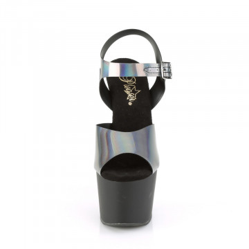 Pleaser ADORE-708N-DT Pewter Hologram TPU/Blk Matte