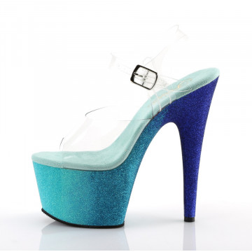 Pleaser ADORE-708OMBRE Clr/Aqua-Blue Ombre