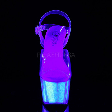 Pleaser ADORE-708UVG Clr/Neon Opal Glitter