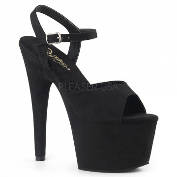 Pleaser ADORE-709FS Blk Faux Suede/Blk Faux Suede