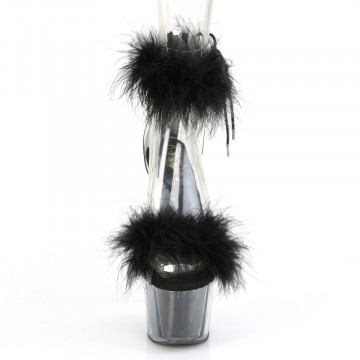 Pleaser ADORE-724F Clr-Blk Fur/Blk Fur