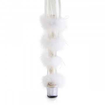 Pleaser ADORE-728F Clr-Wht Fur/M