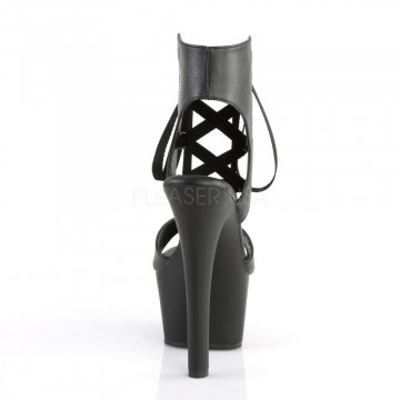 Pleaser ASPIRE-600-14 Blk Faux Leather/Blk Matte
