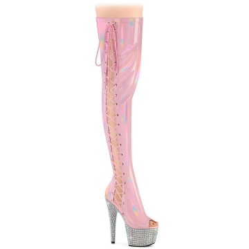 Pleaser BEJEWELED-3052HG-7 B. Pink Holo Pat/Slv AB RS