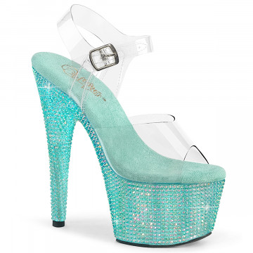 Pleaser BEJEWELED-708RRS Clr/Aqua RS