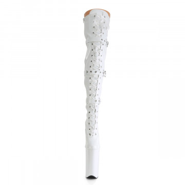 Pleaser BEYOND-3028 Wht Str Pat/Wht