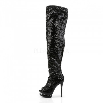 Pleaser BLONDIE-R-3011 Blk Sequins/Blk