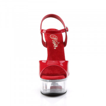 6" Heel, 1 3/4" Glitter-filled PF Ankle Strap Sandal