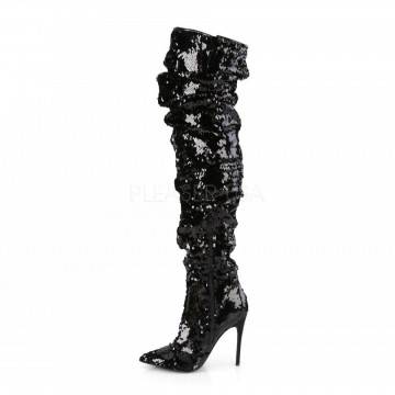 Pleaser COURTLY-3011 Blk Sequins