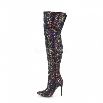 Pleaser COURTLY-3015 Blk Multi Glitter