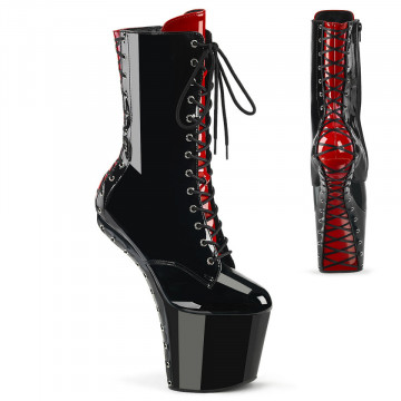 Pleaser CRAZE-1040FH Blk-Red Pat/Blk Red