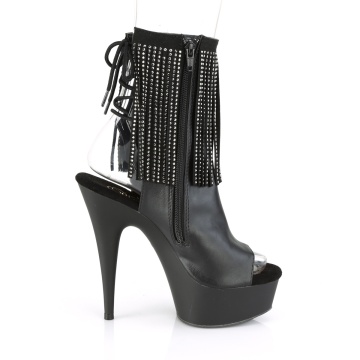 Pleaser DELIGHT-1018RSF Blk Faux Leather/Blk Matte