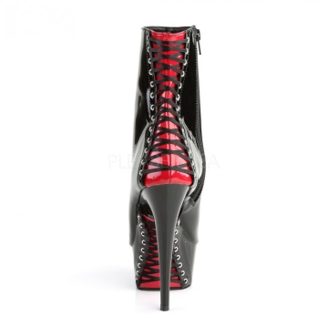 Pleaser DELIGHT-1025 Blk-Red Pat/Blk