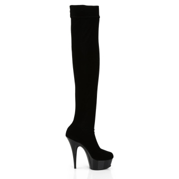 Pleaser DELIGHT-3002 Blk Str Velvet/Blk