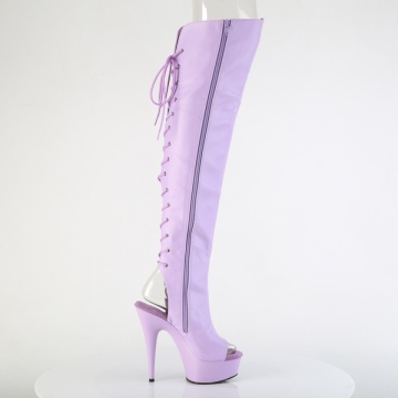 Pleaser DELIGHT-3019 Lavender Faux Leather/Lavender Matte