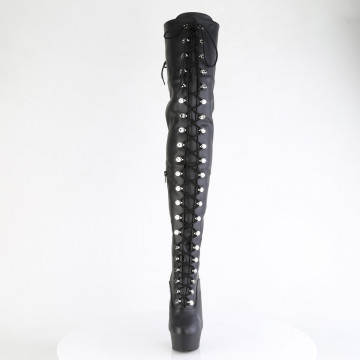 Pleaser DELIGHT-3022 Blk Faux Leather/Blk Matte