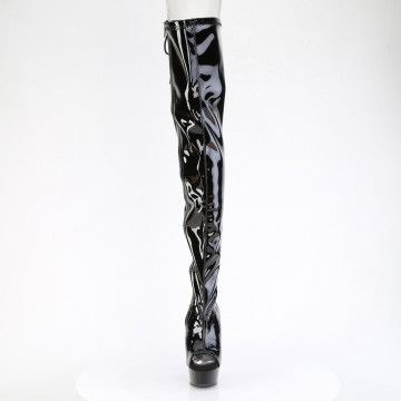 Pleaser DELIGHT-4017 Blk Str Pat/Blk