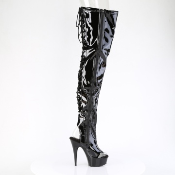 Pleaser DELIGHT-4017 Blk Str Pat/Blk
