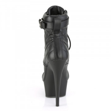 Pleaser DELIGHT-600-05 Blk Faux Leather/Blk Matte